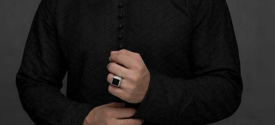 Black Onyx Men’s Luxury Jewelry Set – Necklace, Bracelet & Ring